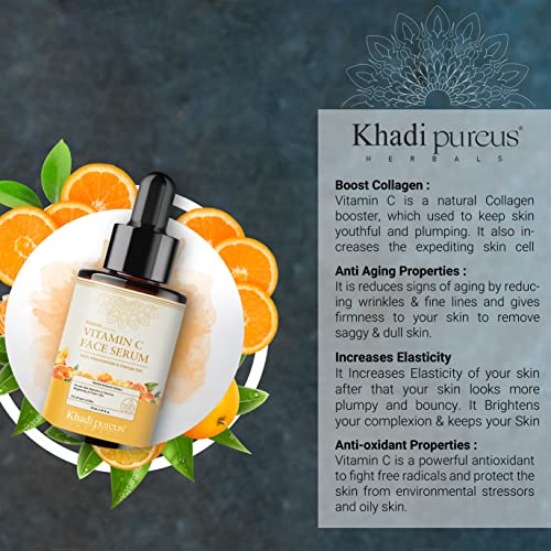 PUREUS Khadi Herbals Skin Glowing Vitamin C Combo Kit For Glowing Skin & Anti Aging Fairness | Day Cream (Spf 25), Vitamin C Face Serum, & Vitamin C Face Wash + Rose Lip Balm (300 Gm) 6 PUREUS Khadi Herbals Skin Glowing Vitamin C Combo Kit For Glowing Skin & Anti Aging Fairness | Day Cream (Spf 25), Vitamin C Face Serum, & Vitamin C Face Wash + Rose Lip Balm (300 Gm) - Image 6