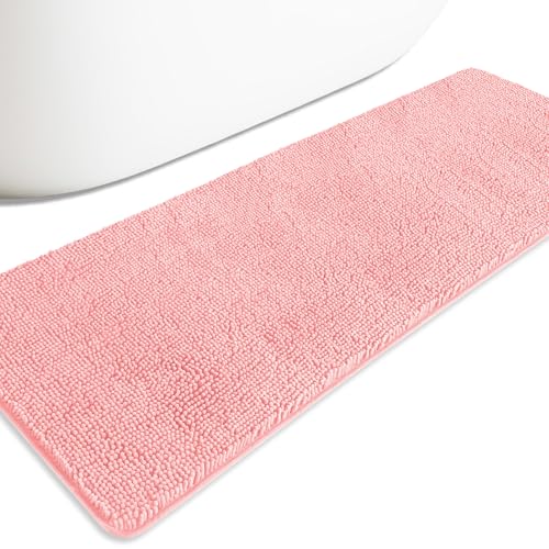 Tapis de douche extra large rose pour sortie de bain