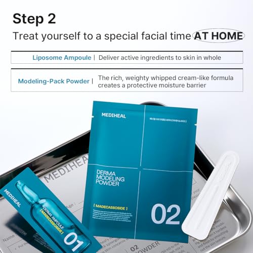 Image of Mediheal Derma Modeling Pack (Madecassoside)*2 - Relieving Blemish Marks For Clear Skin - Easy DIY Home Spa Kits, Hydrating Icy Jelly Mask For Skin Refreshment