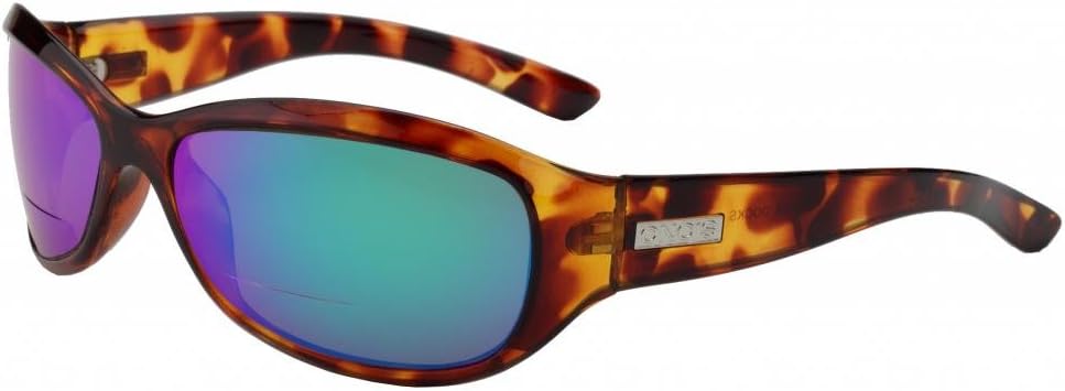 ONOS Harbor Dock Polarized Bi-Focal Sunglasses in Tortoise with Mirrored Green Tinted Lens +2.50