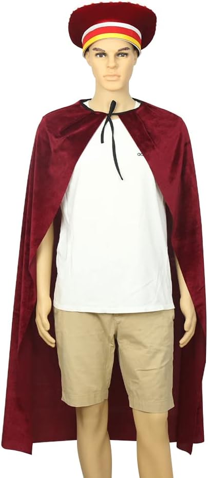 Amazon.com: CozofLuv Halloween Costume King Hat King Prince Robe Red ...