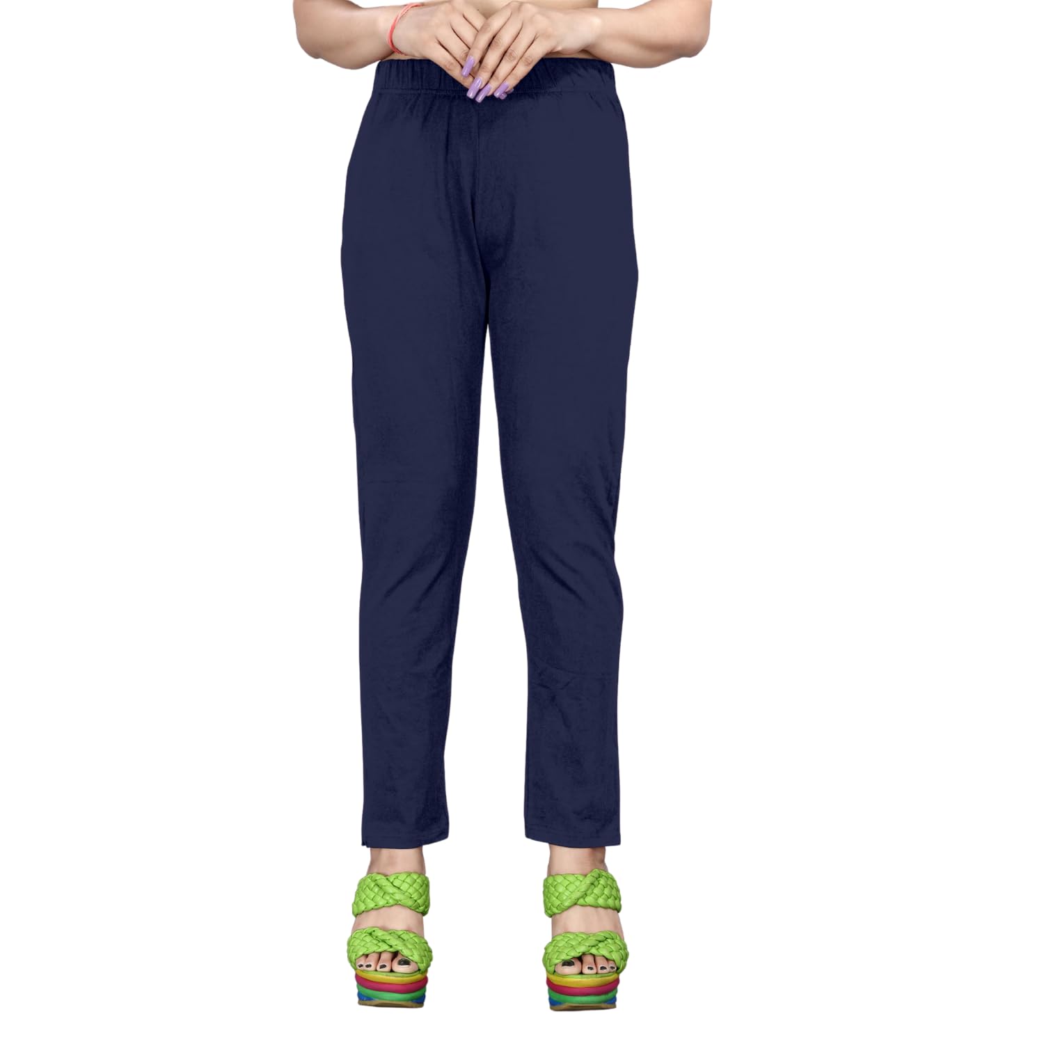 freedom lady wear Women's High Waist Cotton Lycra Pants - Slim Fit Stretchable Leggings - Comfortable Long Trousers for Office, Casual-picture-29