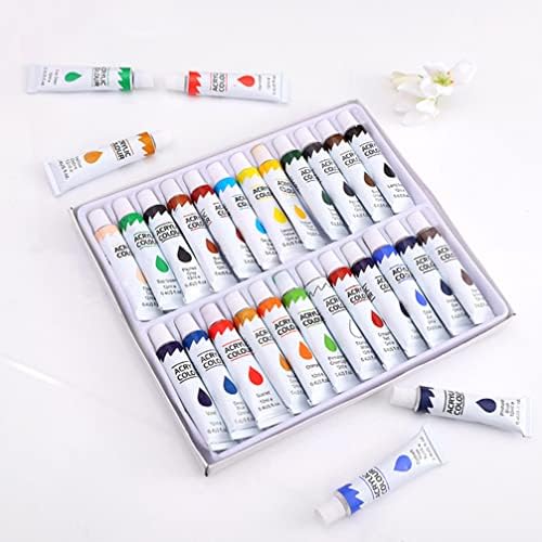 Ciieeo Acrylic Paint Set 24 Colors Craft Paints Supplies Canvas Ceramic Wood Fabric Rock Painting Pigment Non Toxic for Artists Kids Students Beginners