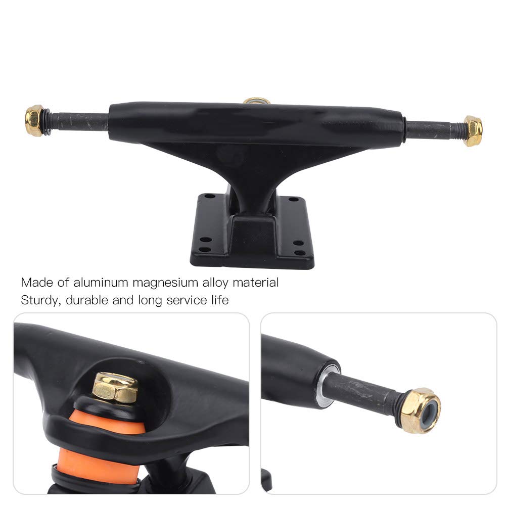 Keenso Ciężarówki deskorolkowe, 2 szt. wytrzymały aluminiowy uchwyt na deskorolkę lekkie ciężarówki tensor deskorolki (czarny)