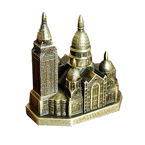 PARATOS European Style Retro Cathedral Church Architecture Model Zinc Alloy Art Ornaments Sculpture Chapel Collectible Buildings Statue for Home Office Desktop Decoration