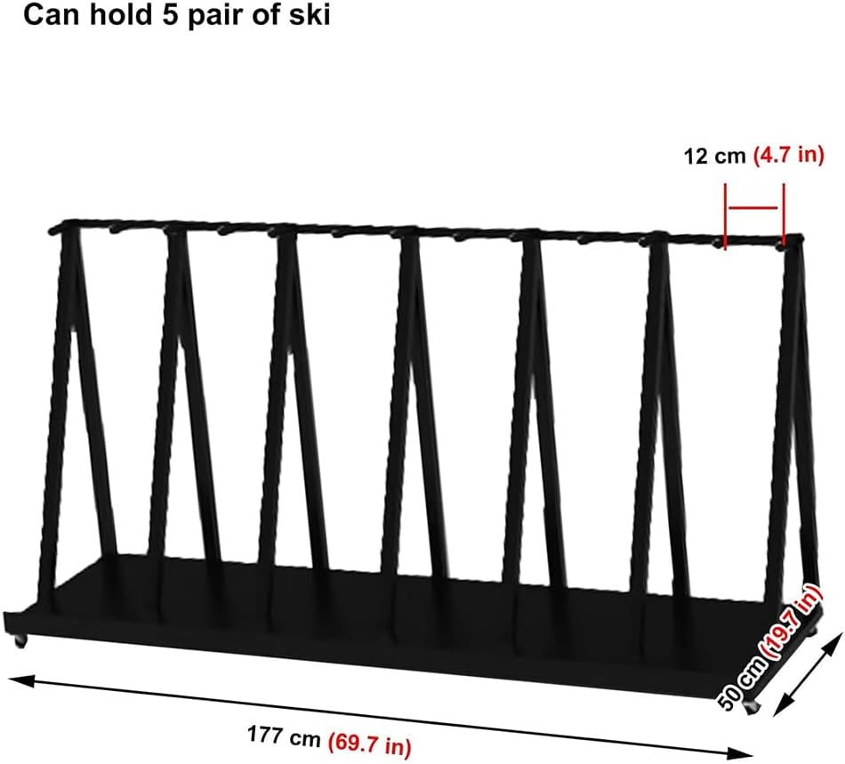 Snowboard Stand Rack, Mobile Commercial Snowboard Storage Holder, Indoor Display Stand for Shortboard & Longboard Organizer, Floorstanding Professional Ski Holder