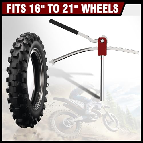 Image of SporGain Dirt Bike Tire Changing Tool Kit for Motocross and Enduro, Dirt Bikes 16 inch to 21 inch Wheels, Comes with 15 /17 /20 /25mm Axles, Colour
