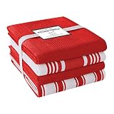 Cotton Clinic Farmhouse Stripe Kitchen Towels – Soft Absorbent Quick Drying Kitchen Linen - Dish Tow