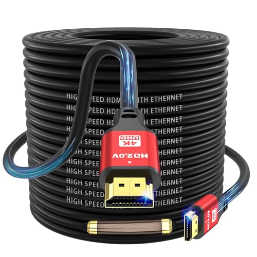 jojobnj 4K HDMI Cable 30m, High Speed HDMI 2.0 Cord 4K@60Hz 18Gbps, Ultra HD,Ethernet Audio Return,Video 4K,1080p,3D,Arc