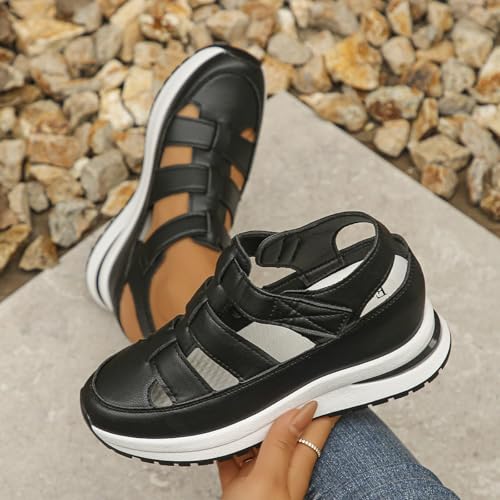 Orthopedic Sandals for Women,Women's Fashion Sneakers Closed Toe Platform Women Hollow Out Wedge Breathable Comfortable Arch Support Walking Dress Plus Size Business Casual Shoes4