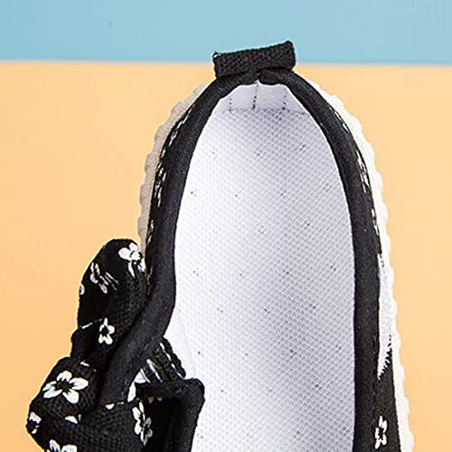 Dress Girls Rubber Sole Toddler Child Floral Printed Canvas Outing Baby Bow Kids Shoes Baby Boots 12-18 Months Girl2