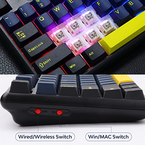 Epomaker Cidoo Abm084 Tkl Hot Swap Rgb 2.4Ghz/Bluetooth 5.0/Wired Mechanical Knob Keyboard Nkro With Poron Foam, 3000Mah Battery, Double Shot Pbt Keycaps For E-Sport Win/Mac/Linux(Quark Matte Switch) #TOP6