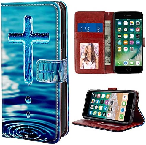 YaoLang iPhone 6/6S Plus Wallet Case, Christian Christ Cross PU Leather Standable Wallet Phone Case with Card Holder Magnetic Hold for iPhone 6/6S Plus
