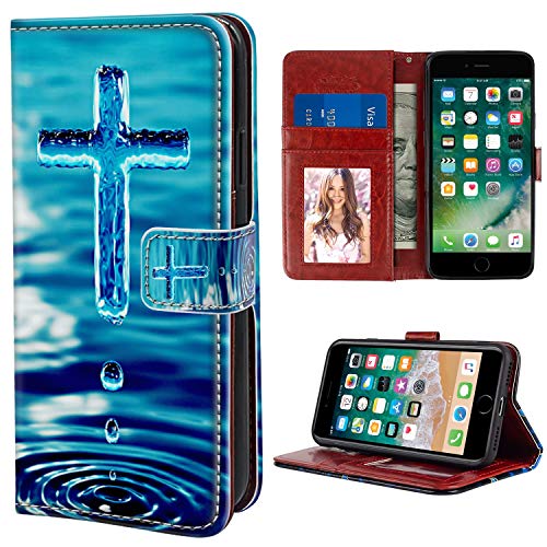 Yaolang Iphone 6/6S Plus Wallet Case, Christian Christ Cross Pu Leather Standable Wallet Phone Case With Card Holder Magnetic Hold For Iphone 6/6S Plus #TOP1