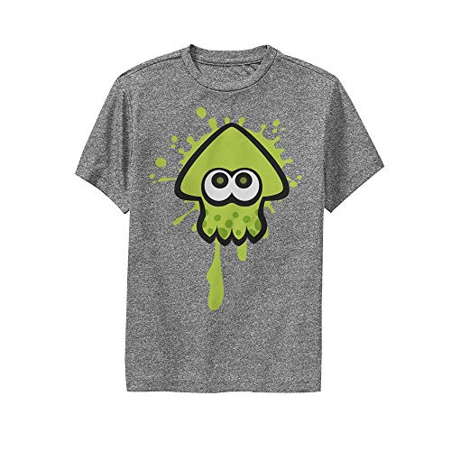 Recopilación y reviews de Splatoon Wii u los mejores 5. 28 Nintendo Playera para niño Splatoon Inkling Squid Performance, Gris Carbón Jaspeado, X-Large