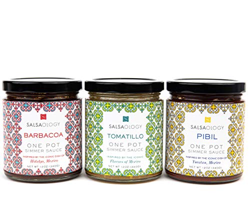 SALSAOLOGY One Pot Mexican Simmer Sauces Bundle –All-Natural Barbacoa, Cochinita