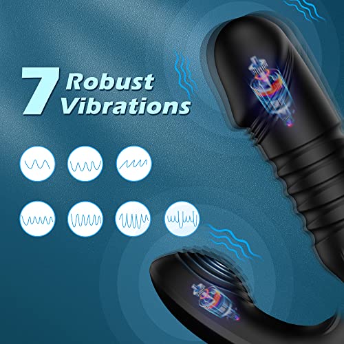 Fobono Prostate Massager, Adjustable Anal Sex Toys For Men With 7 Thrusting & Vibrating Modes, App & Remote Control Anal Vibrator, Anal Plug Prostate Stimulor Toys, Men’s Butt Plug #TOP2