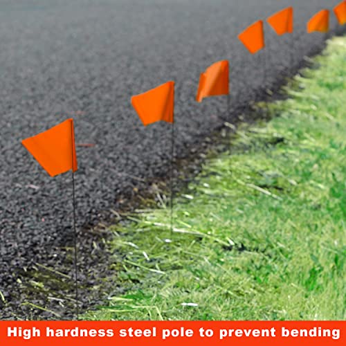 Zozen 100 Pack Orange Markierungsfahnen, 38 x 10 x 13 cm, Rasenfahnen, Landschaft Flags, Markierfahnen für Rasen, Survey Flaggen, Bewässerungsflaggen.In Verbindung mit dem Entfernungsmessrad.