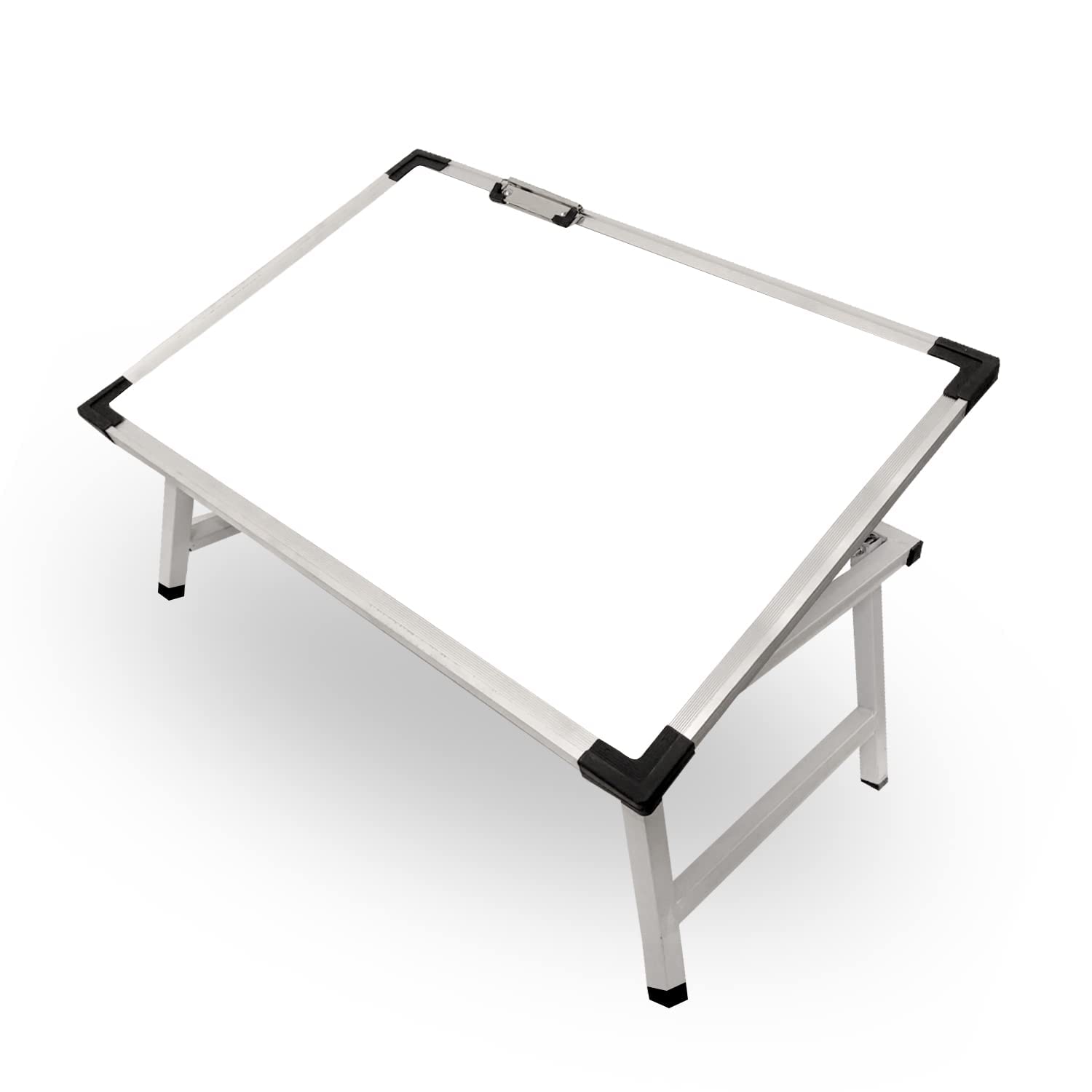 Multi Purpose White Board Study Table for Kids,Portable&Foldable Laptop Study Writing Bed Breakfast Tray Table for Kids with Paper Holding Clip(Size-60 X 40 X 25 Cm)