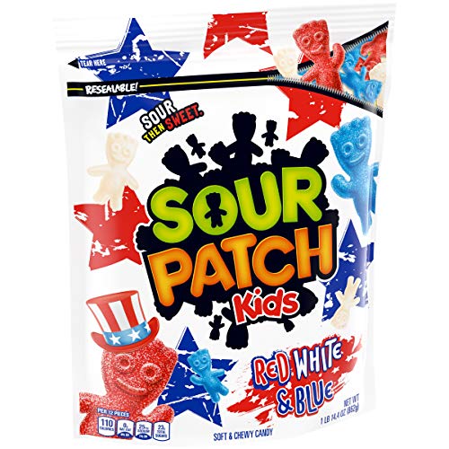 Sour Patch Kids Red White & Blue Soft & Chewy Candy, Limited Edition, 1.9 Lb Bag #TOP4