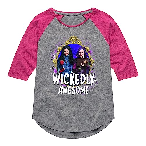 Disney Descendants - Wickedly Awesome - Toddler and Youth Girls Raglan Graphic T-Shirt