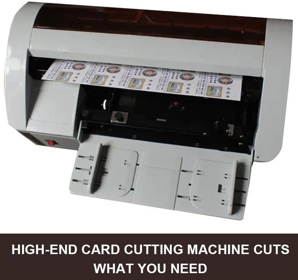 Electric Business Card Cutter, High-Speed 30-40 Pieces/min, Adjustable Margin for Custom Sizes, Perfect for Professional Card Cutting