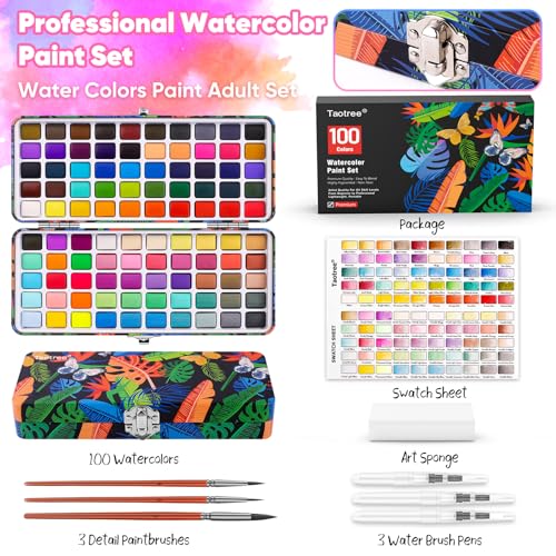 Taotree PAINT 100 COLORS Watercolor Paint Set 100 Colors thumb #2
