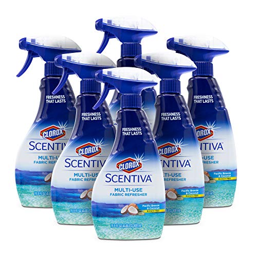 Image of Clorox Scentiva Multi-Use Fabric Refresher Spray in Pacific Breeze & Coconut| Fabric Freshener for Closets, Upholstery, Curtains, and Carpets,16.9 fl oz - (pack of 6)