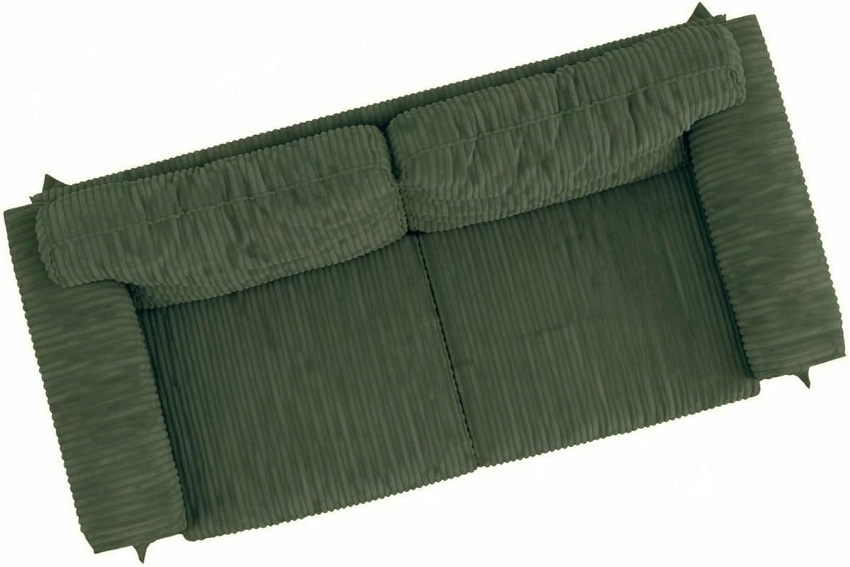 Heavy Duty Corduroy Sofa Slipcover Replacement Compatible with IKEA Ektorp Loveseat Sofa Covers (Corduroy Olive Green 2 Seat)
