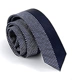 Manoble Men's Navy Blue Striped Ties for Men 2.17 Inches Slim Neckties + Gift Box