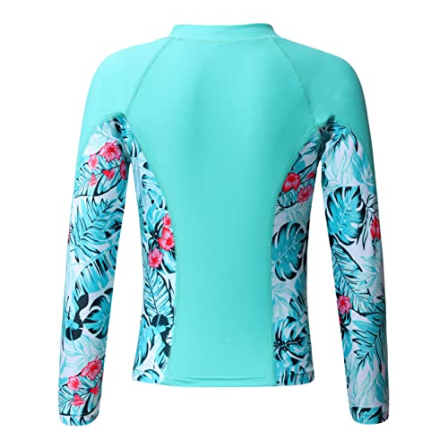 Moily Kids Girls 3PCS Athletic Rash Guards UPF 50+ Swim Coat Tankini Top with Bottoms Swimsuits4