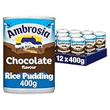 Ambrosia Chocolate Rice Pudding Cans, Creamy Ready-to-Eat Dessert, 400 g (Pack of 12)