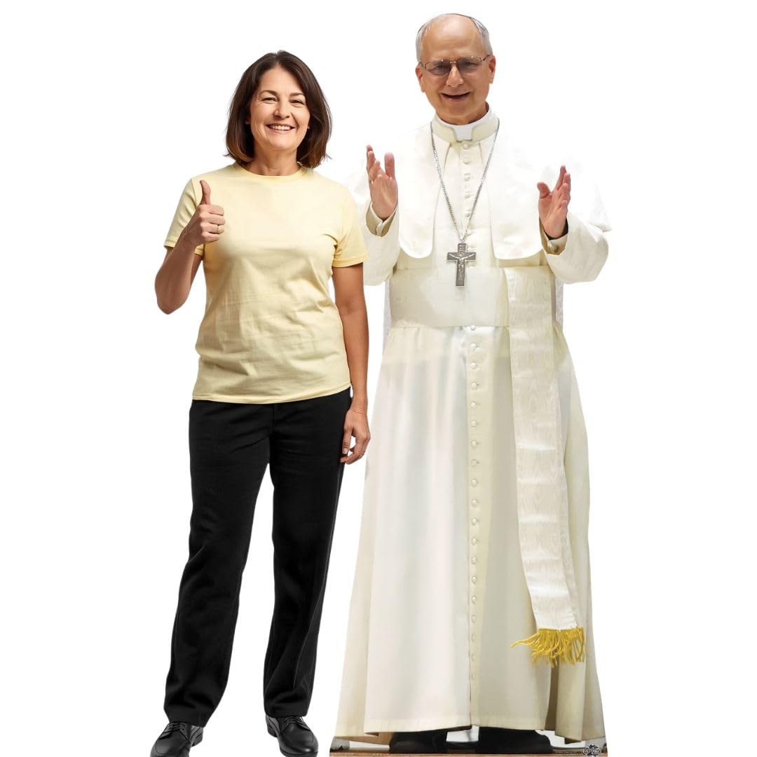 Star Cutouts SC4620 Papst Leo XIV - Pappaufsteller Höhe 176cm - Ideal für Taufe, Kommunion & Konfirmation Geschenk