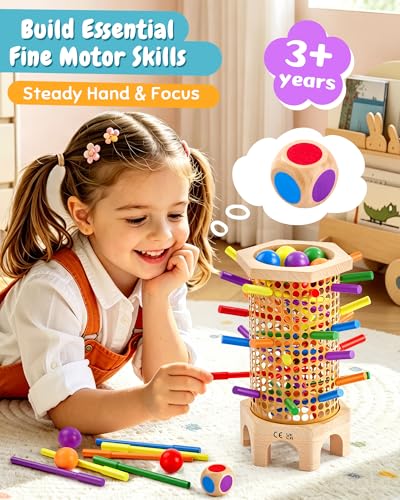 Juego Torre Montessori de Palitos de Madera para Niños 3-8 miniatura 4