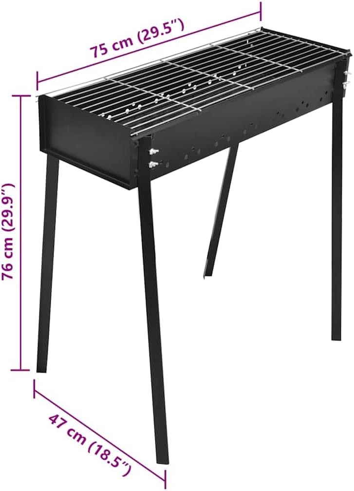 vidaXL Charcoal Barbecue, Charcoal Grill for Outdoor Camping Picnic Patio, Barbecue Grill for Home Party, Smoker for Deck Backyard Cooking