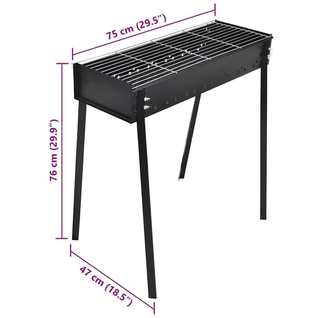 vidaXL Grill na węgiel drzewny (75 x 28 cm)