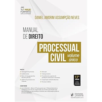 Capa do livro Manual de Direito Processual Civil - Volume Único 17Ed.2025