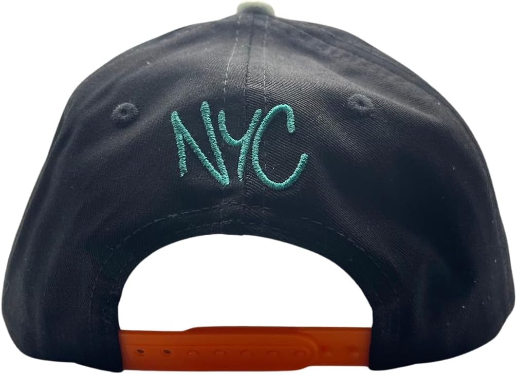 NYC Basketball Snapback Baseball Cap, Black Crown with Mint Suede Brim, Cotton Twill Adjustable Hat, Embroidered Front Logo, Streetwear Headwear - Image 3