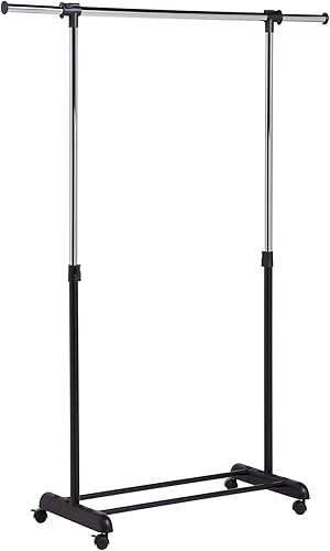 Honey-Can-Do Estante de ropa de metal de altura y ancho ajustable.