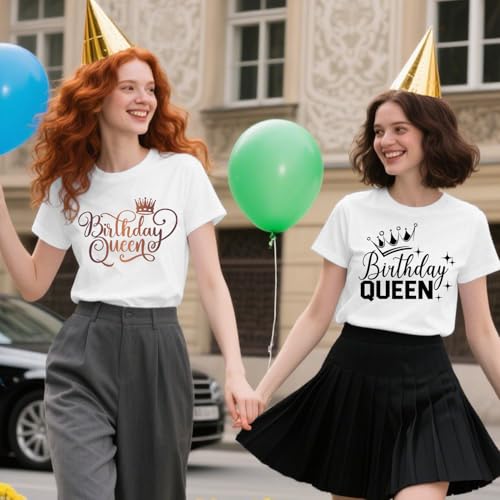 Birthday Shirts for Women Birthday Queen Squad T-Shirt B-Day Crown Tee Tops Black3