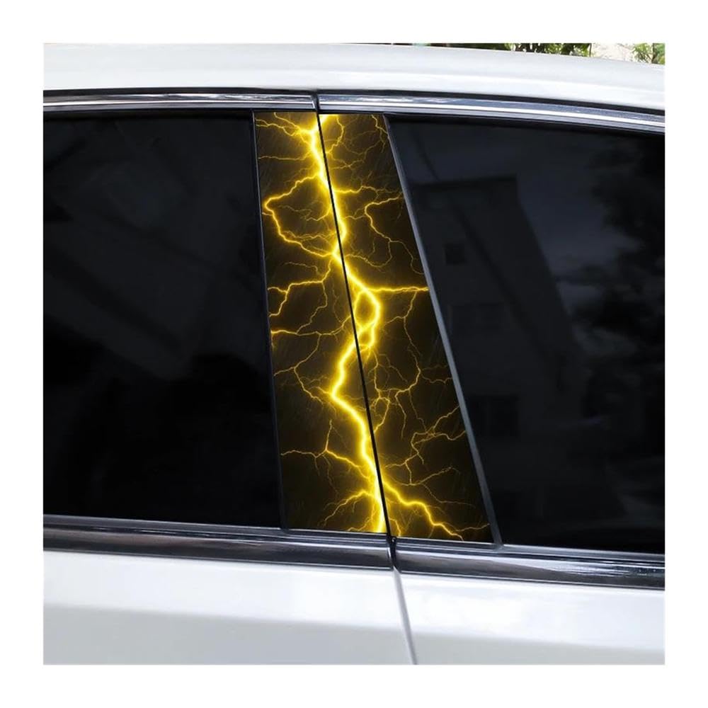 Body Parts 2PCS Car Center Pillar Vinyl Waterproof Stickers Lightning DIY Car B-Pillar Decals(Type A)
