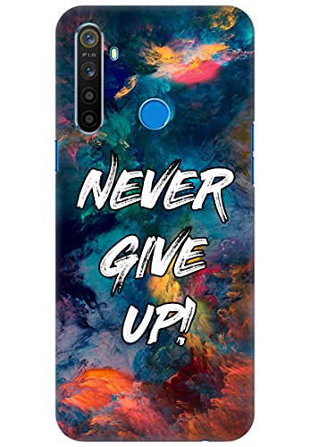 COBERTA Printed Back Cover for Realme 5 Pro Back Cover Case - Never Give Up in Colorstorm Design