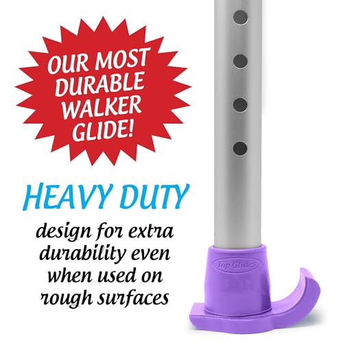 Top Glides DuraSki Extra Durable Walker Glide Skis for 1 1/8 Inch Tubes (Purple) - Thumbnail 6