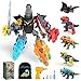 ICNOW Transformable Dinosauri Giocattolo per Bambini, 5 in 1 Trasformato Toys Generations con Trapano Elettrico,Costruzioni Dinosauro STEM Educativo Regalo, Trasformabile Robot per Bambini 3 + Anni