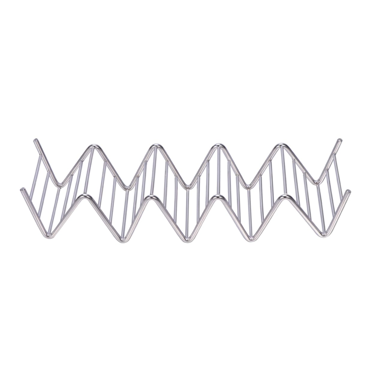 Wakauto 5 Pocket Metal Taco Rack Stainless Steel Easy-fill Holder Great for Mexican Meals