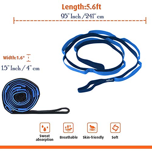 Image of SIGNAMIO Yoga Loop Stretching Belt - 8 Loop Blue-Black