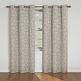 ECLIPSE Meridian Modern Blackout Thermal Grommet Window Curtain for Bedroom or Living Room (Single Panel), 42' x 108', Linen