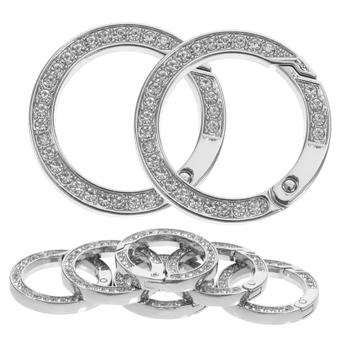 ZGHQHCDRH 8 Uds. De llaveros de Metal de aleación, anillos redondos divididos, organizadores de llaveros DIY para llaves de coche, colgantes de bolsa, proyectos artesanales, sujeción segura