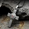 bahamut Knights Templar Cross Pendant Necklace for Men Boys Stainless Steel Vintage Crusader Holy Knight Jewelry with 25 inches Chain (Silver Knight Cross) #3