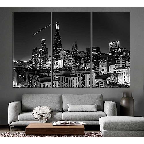 Lienzo de Chicago 150x100 cm para decorar el salón moderno con estilo cosmopolita urbano